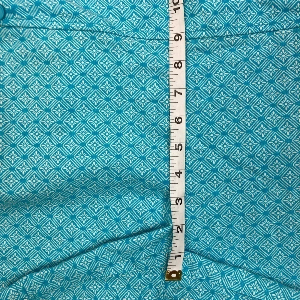 Talbots Geometric Print Linen Blend Shorts